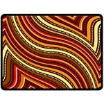 Waves Pattern Abstract Neutrals Two Sides Fleece Blanket (Large)