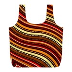 Waves Pattern Abstract Neutrals Full Print Recycle Bag (L)