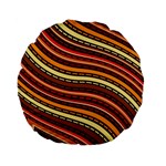 Waves Pattern Abstract Neutrals Standard 15  Premium Flano Round Cushions