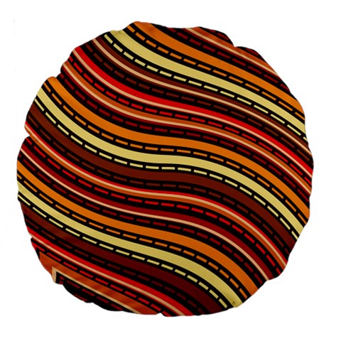 Waves Pattern Abstract Neutrals Large 18  Premium Flano Round Cushions from ArtsNow.com Front