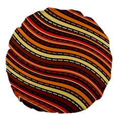 Waves Pattern Abstract Neutrals Large 18  Premium Flano Round Cushions from ArtsNow.com Front