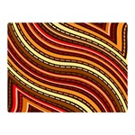 Waves Pattern Abstract Neutrals Two Sides Premium Plush Fleece Blanket (Mini)