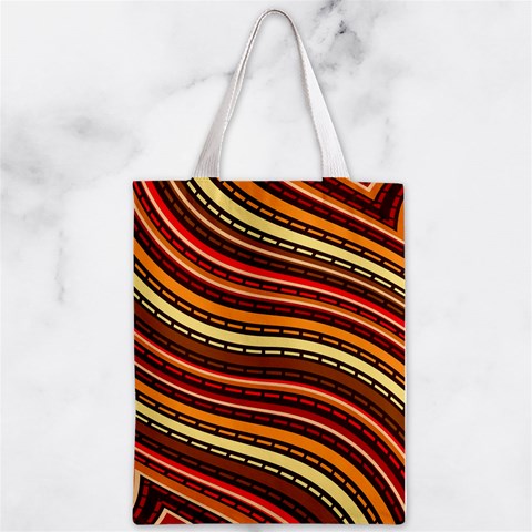 Waves Pattern Abstract Neutrals Zipper Classic Tote Bag from ArtsNow.com Front