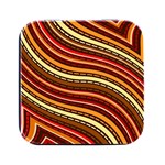 Waves Pattern Abstract Neutrals Square Metal Box (Black)