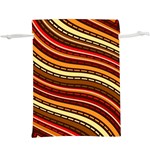 Waves Pattern Abstract Neutrals Lightweight Drawstring Pouch (XL)