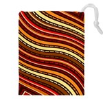 Waves Pattern Abstract Neutrals Drawstring Pouch (4XL)