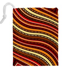 Waves Pattern Abstract Neutrals Drawstring Pouch (4XL) from ArtsNow.com Back