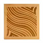 Waves Pattern Abstract Neutrals Wood Photo Frame Cube