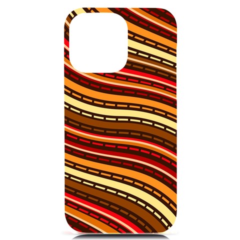 Waves Pattern Abstract Neutrals iPhone 14 Pro Max Black UV Print Case from ArtsNow.com Front