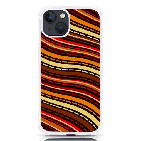 Waves Pattern Abstract Neutrals iPhone 13 TPU UV Print Case from ArtsNow.com Front