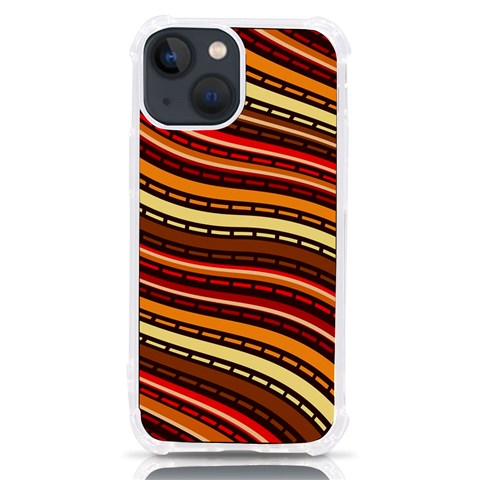 Waves Pattern Abstract Neutrals iPhone 13 mini TPU UV Print Case from ArtsNow.com Front