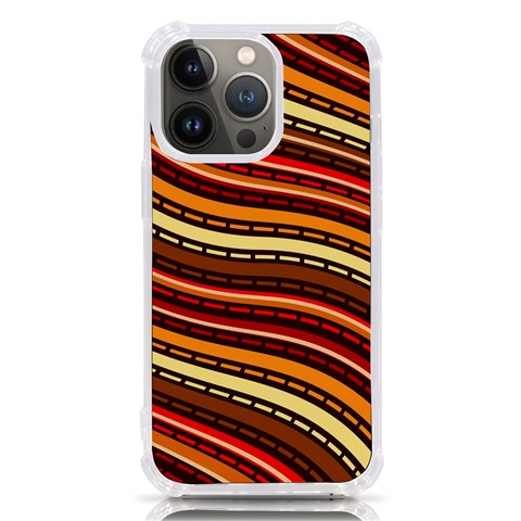 Waves Pattern Abstract Neutrals iPhone 13 Pro TPU UV Print Case from ArtsNow.com Front