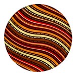 Waves Pattern Abstract Neutrals Round Glass Fridge Magnet (4 pack)