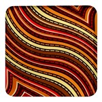 Waves Pattern Abstract Neutrals Square Glass Fridge Magnet (4 pack)