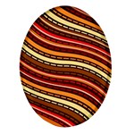 Waves Pattern Abstract Neutrals Oval Glass Fridge Magnet (4 pack)