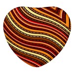 Waves Pattern Abstract Neutrals Heart Glass Fridge Magnet (4 pack)