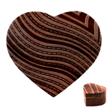 Waves Pattern Abstract Neutrals Heart Wood Jewelry Box