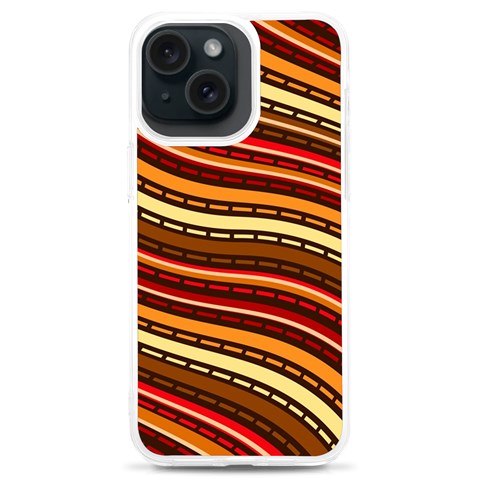 Waves Pattern Abstract Neutrals iPhone 15 Plus TPU UV Print Case from ArtsNow.com Front