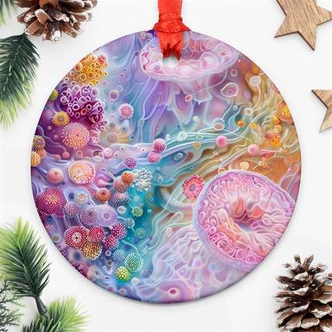 Cells Fluid Bubbles Ornament (Round) from ArtsNow.com Front