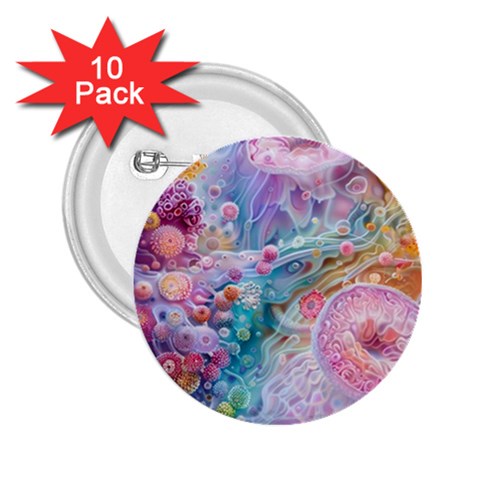 Cells Fluid Bubbles 2.25  Buttons (10 pack)  from ArtsNow.com Front