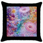 Cells Fluid Bubbles Throw Pillow Case (Black)