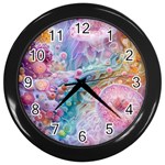 Cells Fluid Bubbles Wall Clock (Black)