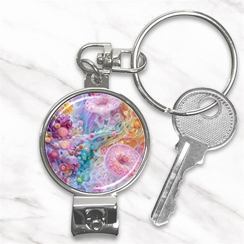 Cells Fluid Bubbles Nail Clippers Key Chain from ArtsNow.com Front