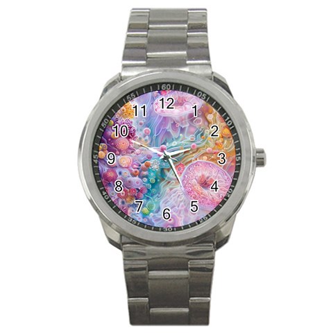 Cells Fluid Bubbles Sport Metal Watch from ArtsNow.com Front