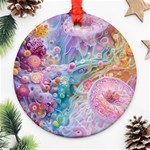 Cells Fluid Bubbles Round Ornament (Two Sides)