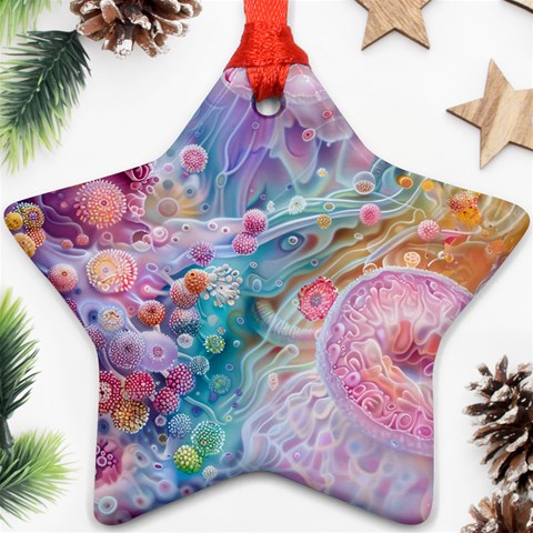 Cells Fluid Bubbles Star Ornament (Two Sides) from ArtsNow.com Front