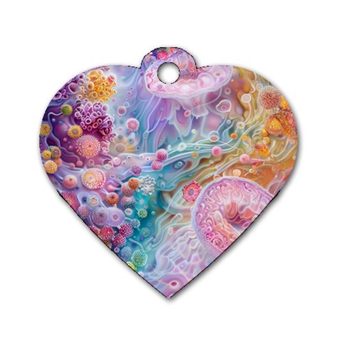 Cells Fluid Bubbles Dog Tag Heart (Two Sides) from ArtsNow.com Front