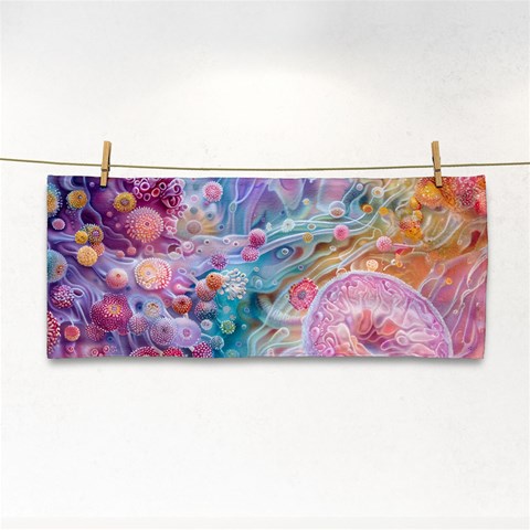 Cells Fluid Bubbles Hand Towel from ArtsNow.com Front