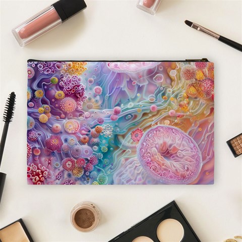 Cells Fluid Bubbles Cosmetic Bag (Large) from ArtsNow.com Back