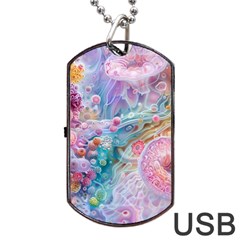 Cells Fluid Bubbles Dog Tag USB Flash (Two Sides) from ArtsNow.com Front