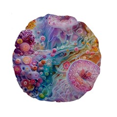 Cells Fluid Bubbles Standard 15  Premium Round Cushions from ArtsNow.com Front