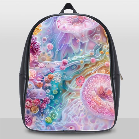 Cells Fluid Bubbles School Bag (XL) from ArtsNow.com Front