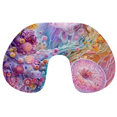 Cells Fluid Bubbles Travel Neck Pillow from ArtsNow.com Front