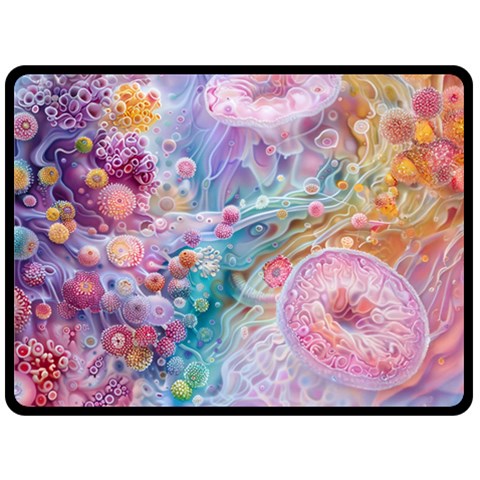 Cells Fluid Bubbles Two Sides Fleece Blanket (Large) from ArtsNow.com 80 x60  Blanket Back