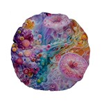 Cells Fluid Bubbles Standard 15  Premium Flano Round Cushions