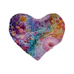 Cells Fluid Bubbles Standard 16  Premium Flano Heart Shape Cushions