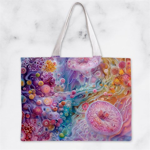 Cells Fluid Bubbles Zipper Mini Tote Bag from ArtsNow.com Back