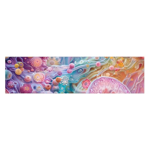 Cells Fluid Bubbles Oblong Satin Scarf (16  x 60 ) from ArtsNow.com Front