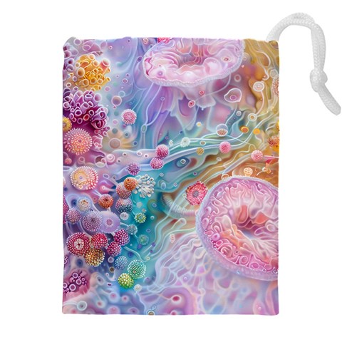 Cells Fluid Bubbles Drawstring Pouch (5XL) from ArtsNow.com Front