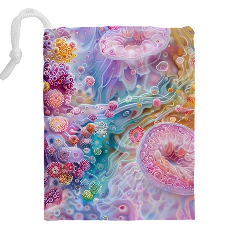 Cells Fluid Bubbles Drawstring Pouch (5XL) from ArtsNow.com Back