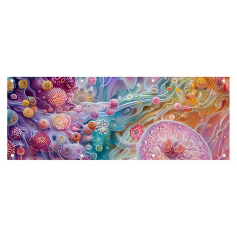 Cells Fluid Bubbles Banner and Sign 8  x 3  from ArtsNow.com Front