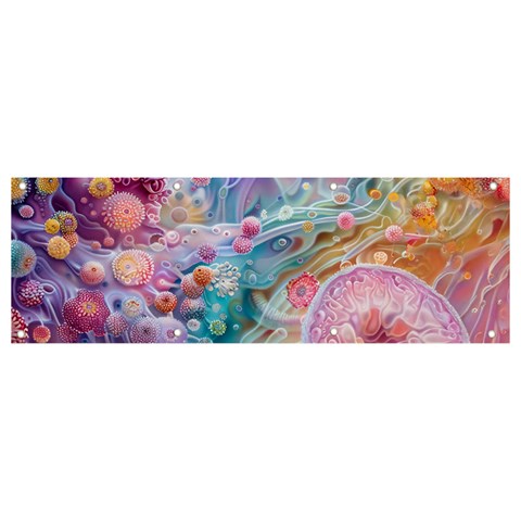 Cells Fluid Bubbles Banner and Sign 9  x 3  from ArtsNow.com Front