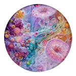 Cells Fluid Bubbles Round Glass Fridge Magnet (4 pack)