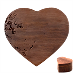 Cells Fluid Bubbles Heart Wood Jewelry Box