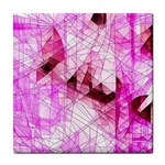 Pink Abstract Lineart Tile Coaster