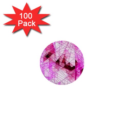 Pink Abstract Lineart 1  Mini Buttons (100 pack)  from ArtsNow.com Front